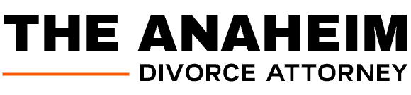 Black logo with an orange line that reads "The Anaheim Divorce Attorney"